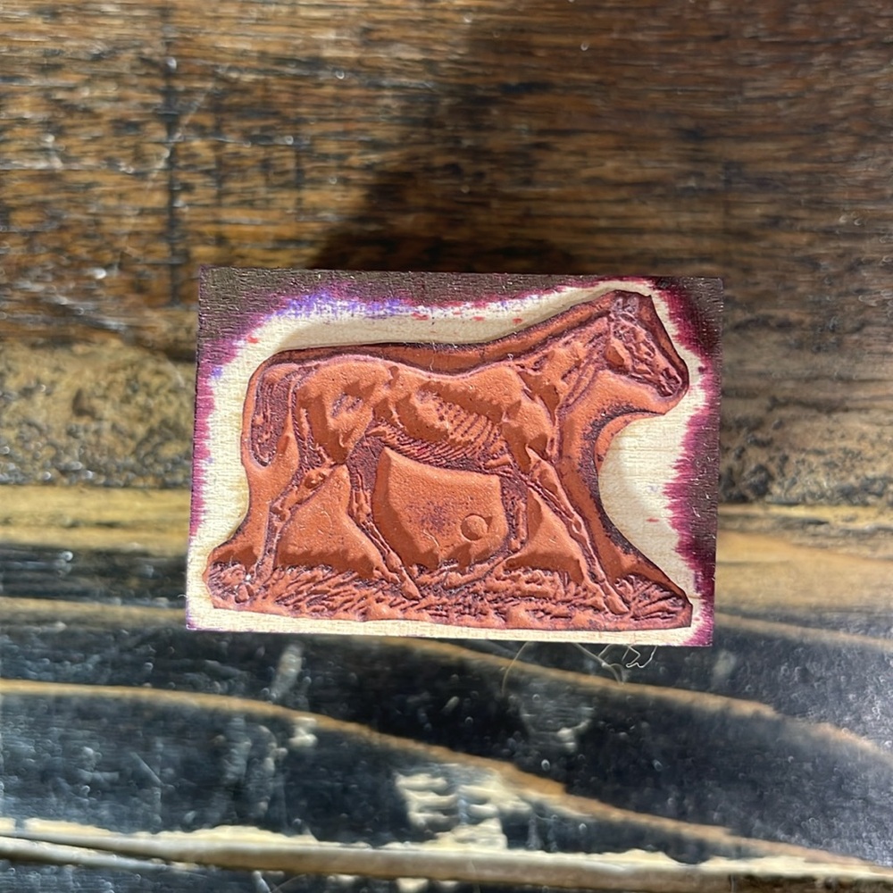 Rubber stamp collection animals horse dogs pig goat rooster chicken cow 9 in box - Picture 8 of 17